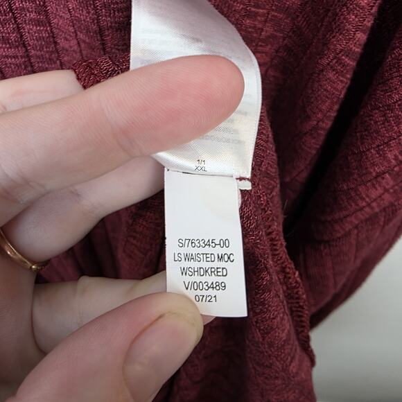 Old Navy Red Ribbed Waist Defined Turtleneck Long Sleeve Sweater Midi Dress 2XL - Picture 6 of 8